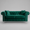Roma Chesterfield, Green, 2 seater