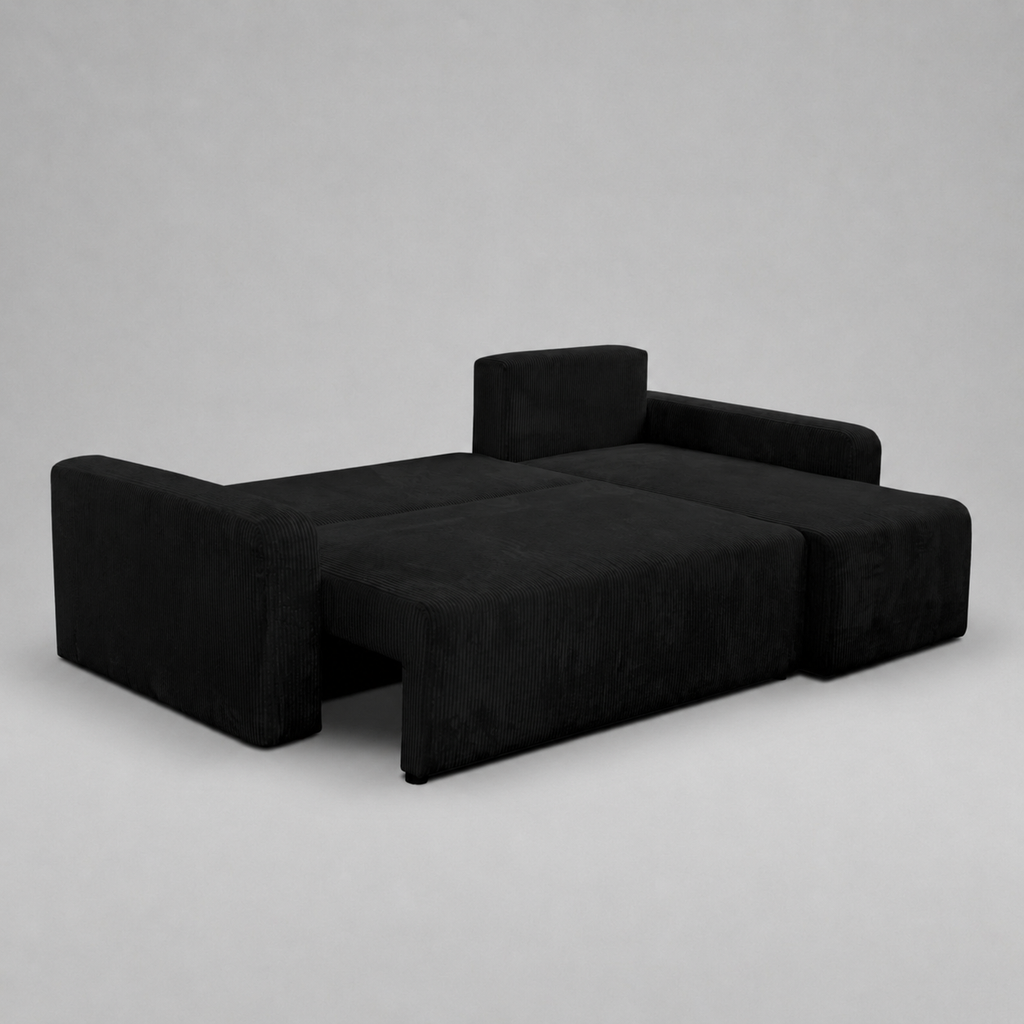 Yasmine L Shaped Sofabeds, Black