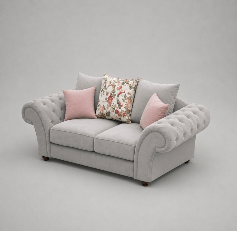 Roma, 2 Seater, Light Grey