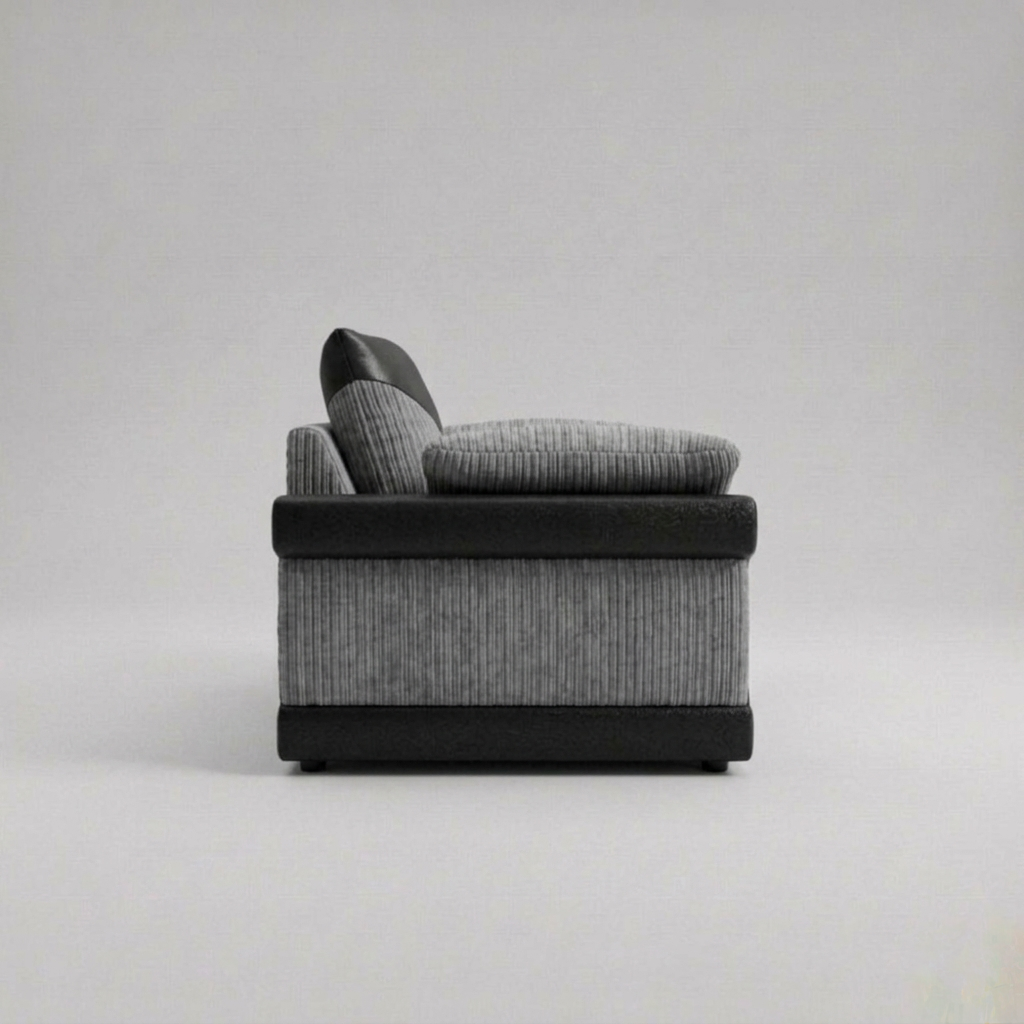 Dino, 1 Seater, Grey + Black