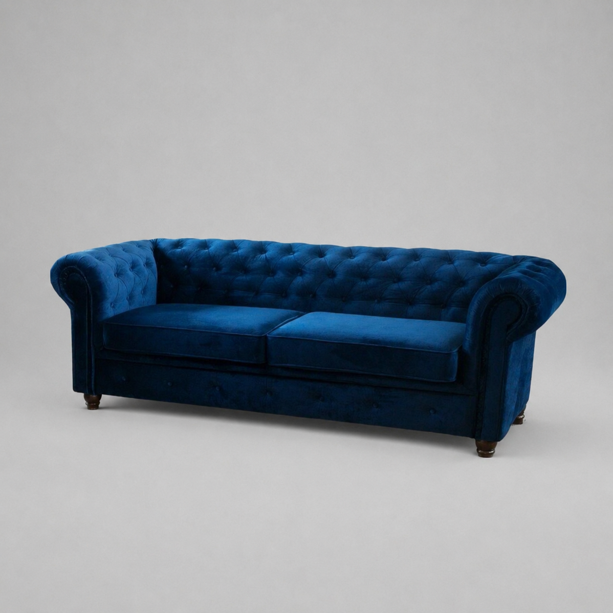 Infinity Plush Fabric, 3 Seater, Blue