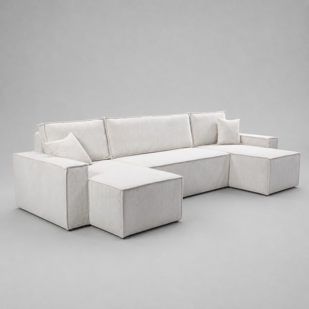 Pati Sofabed, U Corner, Jumbo Cord, Mink