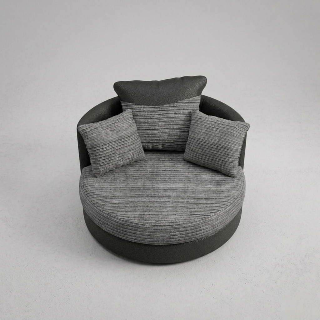 Dino, Swivel Chair, Grey + Black