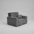 Viva Deluxe Sofabeds, 1 Seater, Jumbo Cord, Grey