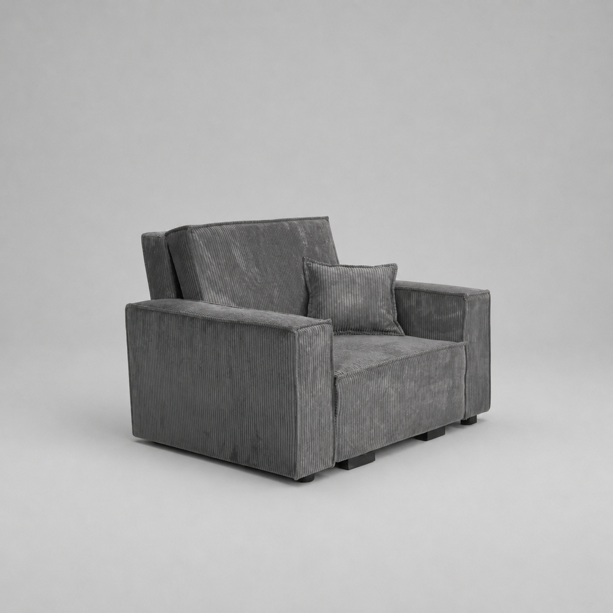 Viva Deluxe Sofabeds, 1 Seater, Jumbo Cord, Grey