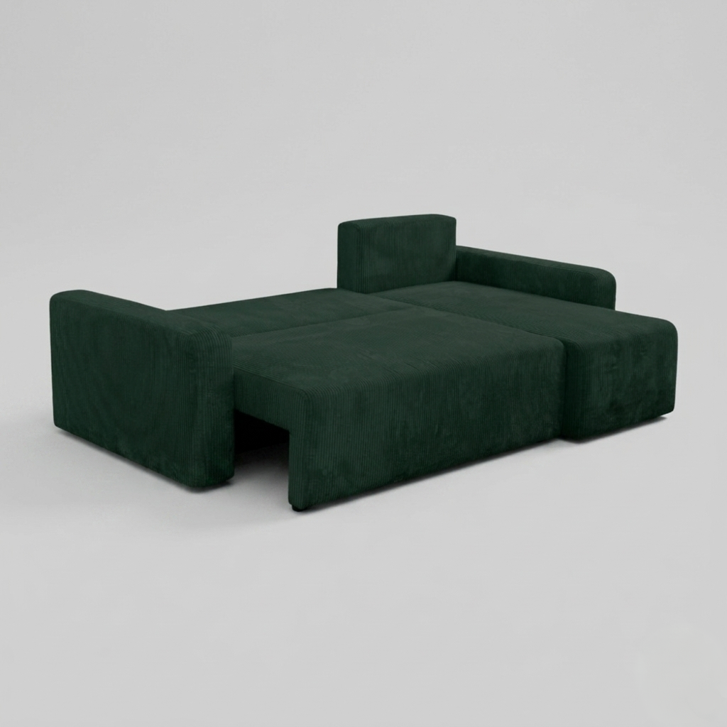 Yasmine L Shaped Sofabeds, Green