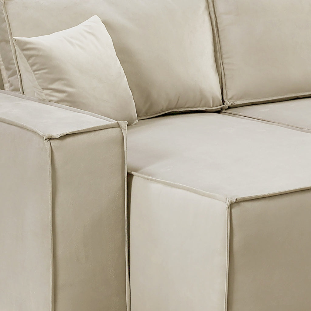 Pati Sofabed, U Corner, Plush Fabric, Mink