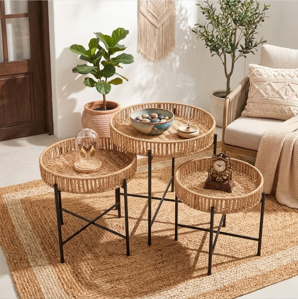 Weaved Nesting Table