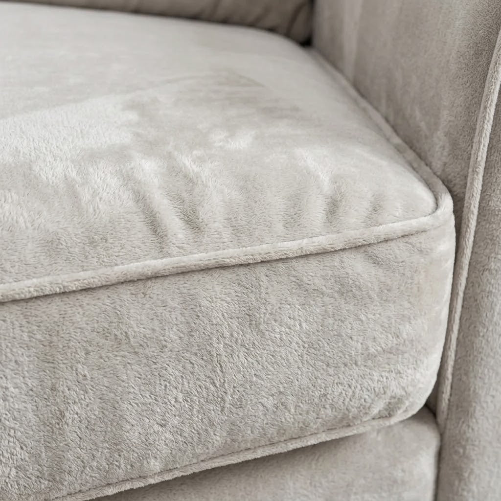 Pickford U-Shape Sofa, Plush Soft Velvet, Cream