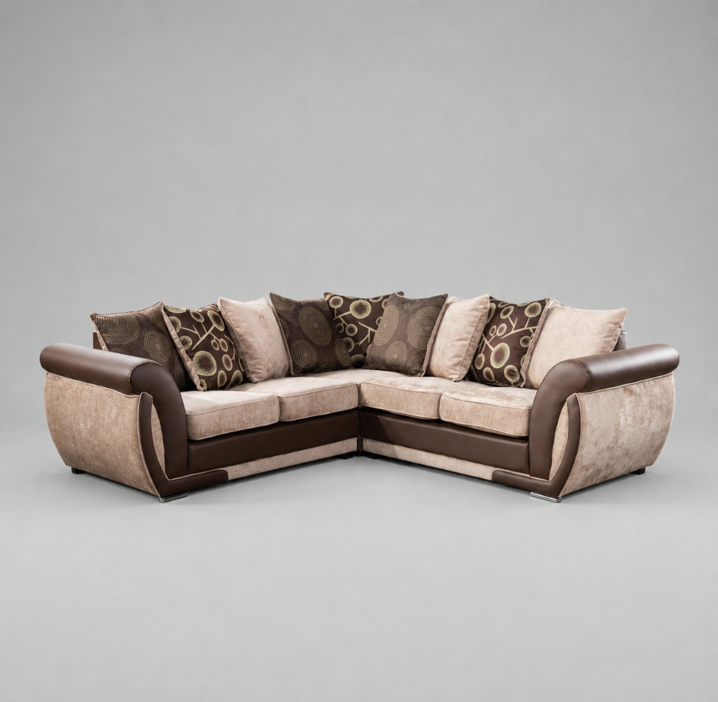 Shannon, Corner, Beige + Brown