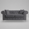 Roma Chesterfield, Dark Grey, 2 seater