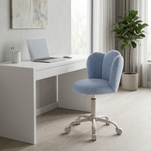 Blue Desk Swivel Chair - Boucle