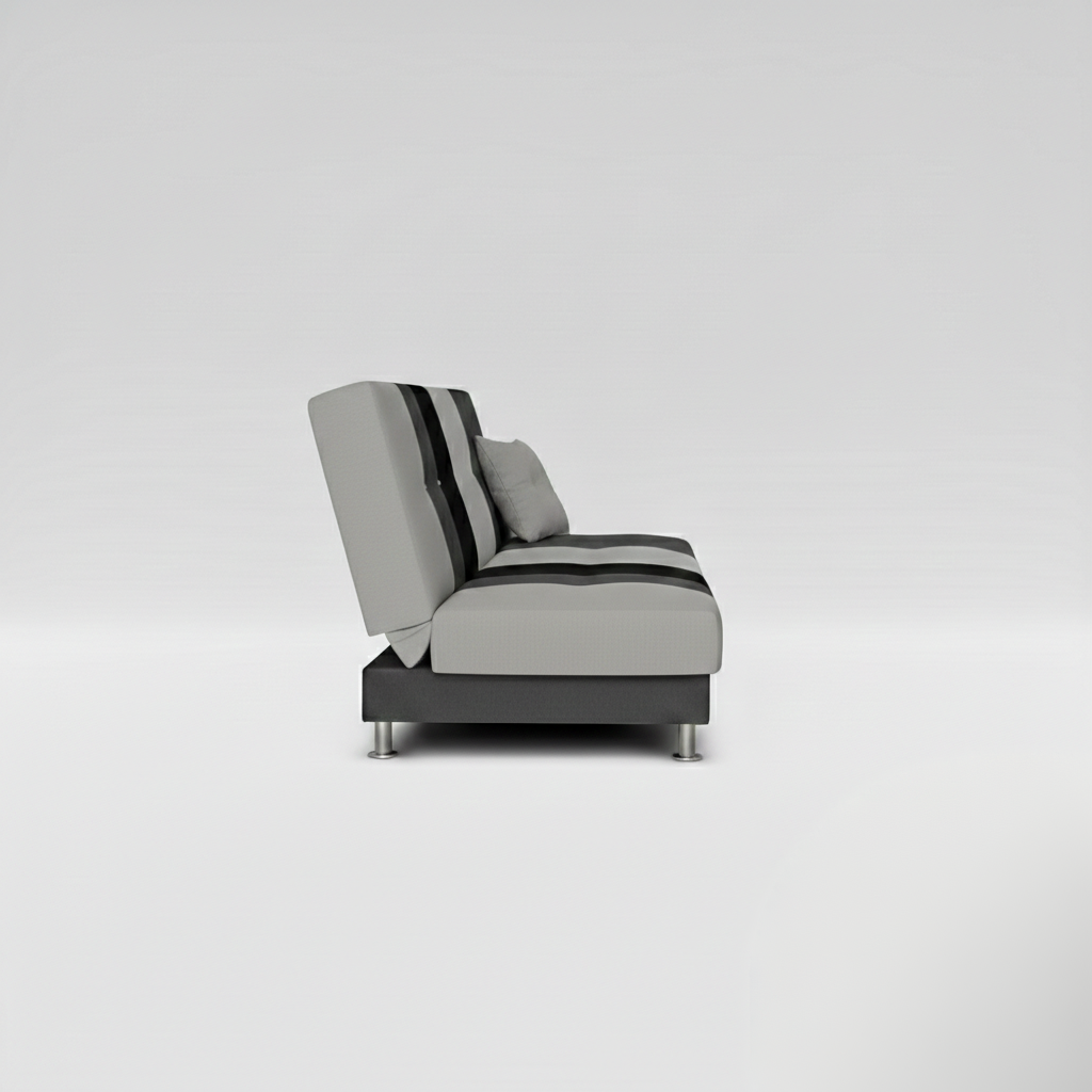 Avesta Click Clack Sofabed, 3 Seater, Grey, Black & Beige Accents