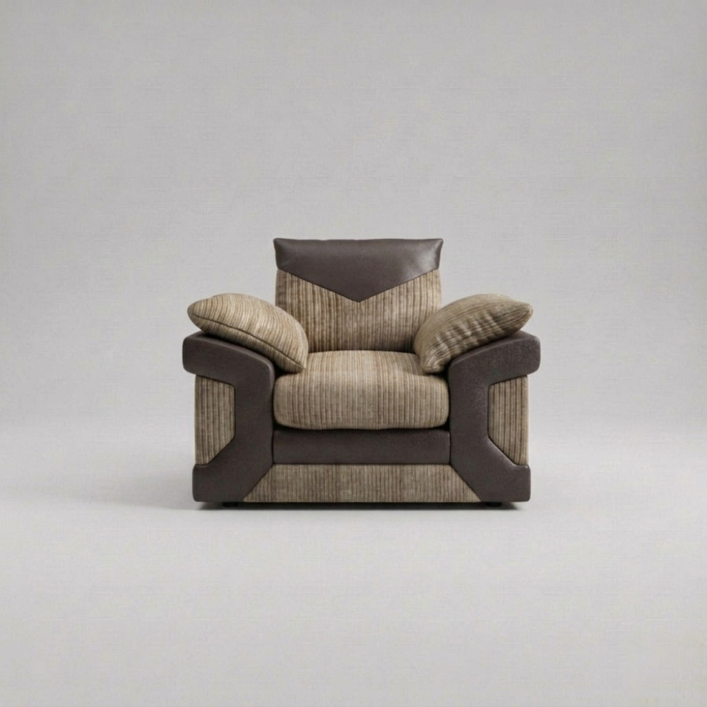 Dino, 1 Seater, Beige + Brown