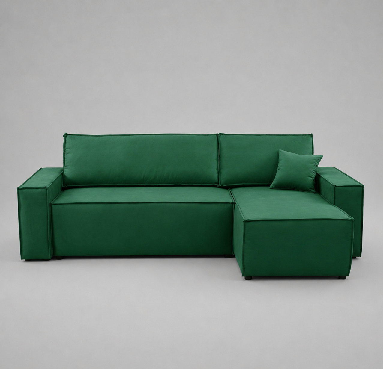 Pati Universal Sofabed, Corner, Plush Fabric, Green