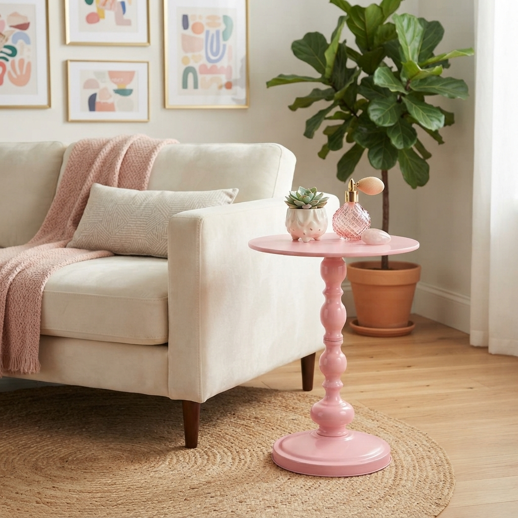Pink End Table