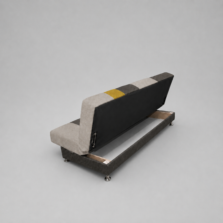 Avesta Click Clack Sofabed, 3 Seater, Beige + Brown + Yellow