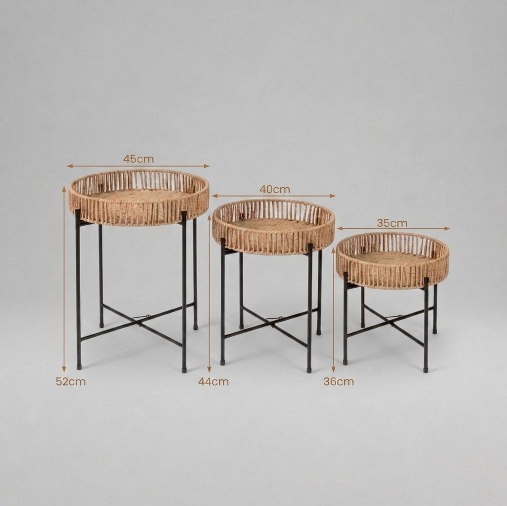 Weaved Nesting Table