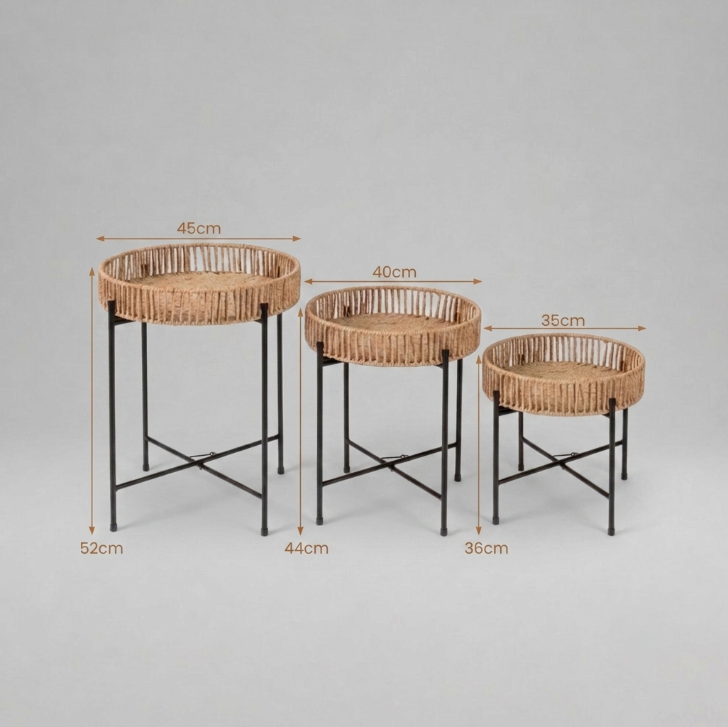 Weaved Nesting Table