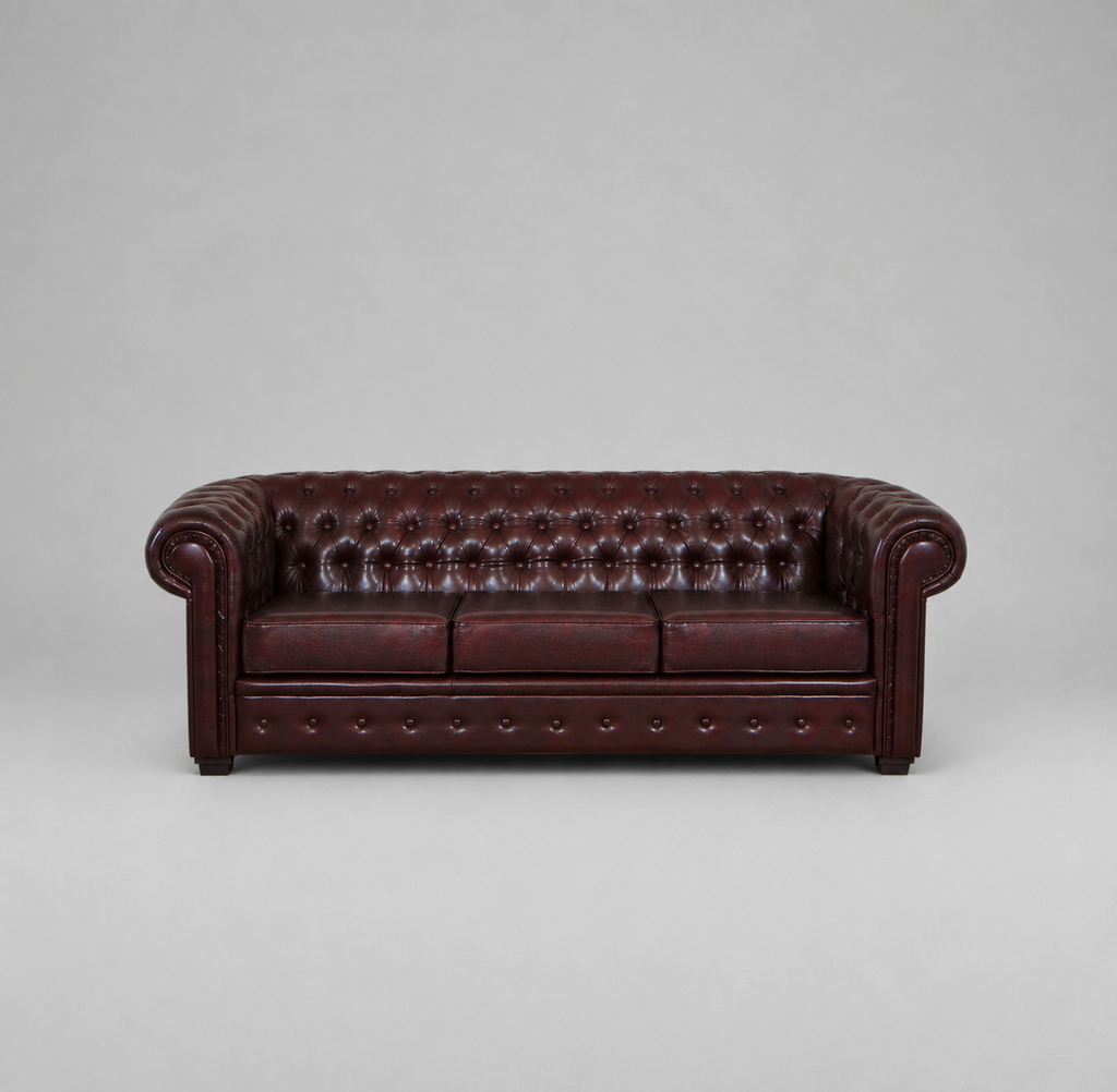 Chesterfield, 3 Seater, Antique Brown