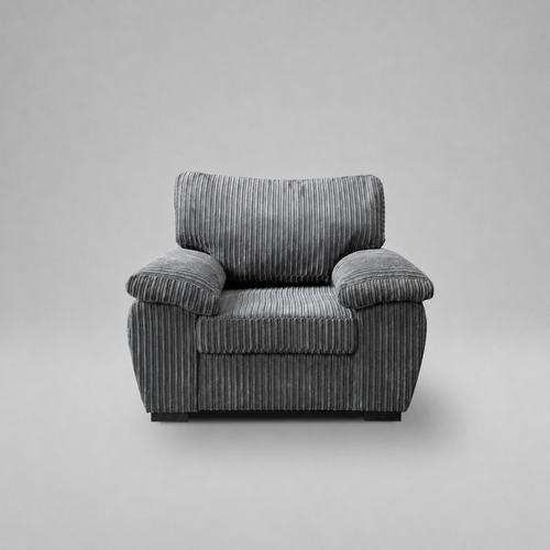 Amalfi Jumbo Cord 1 Seater Sofa - Dark Grey