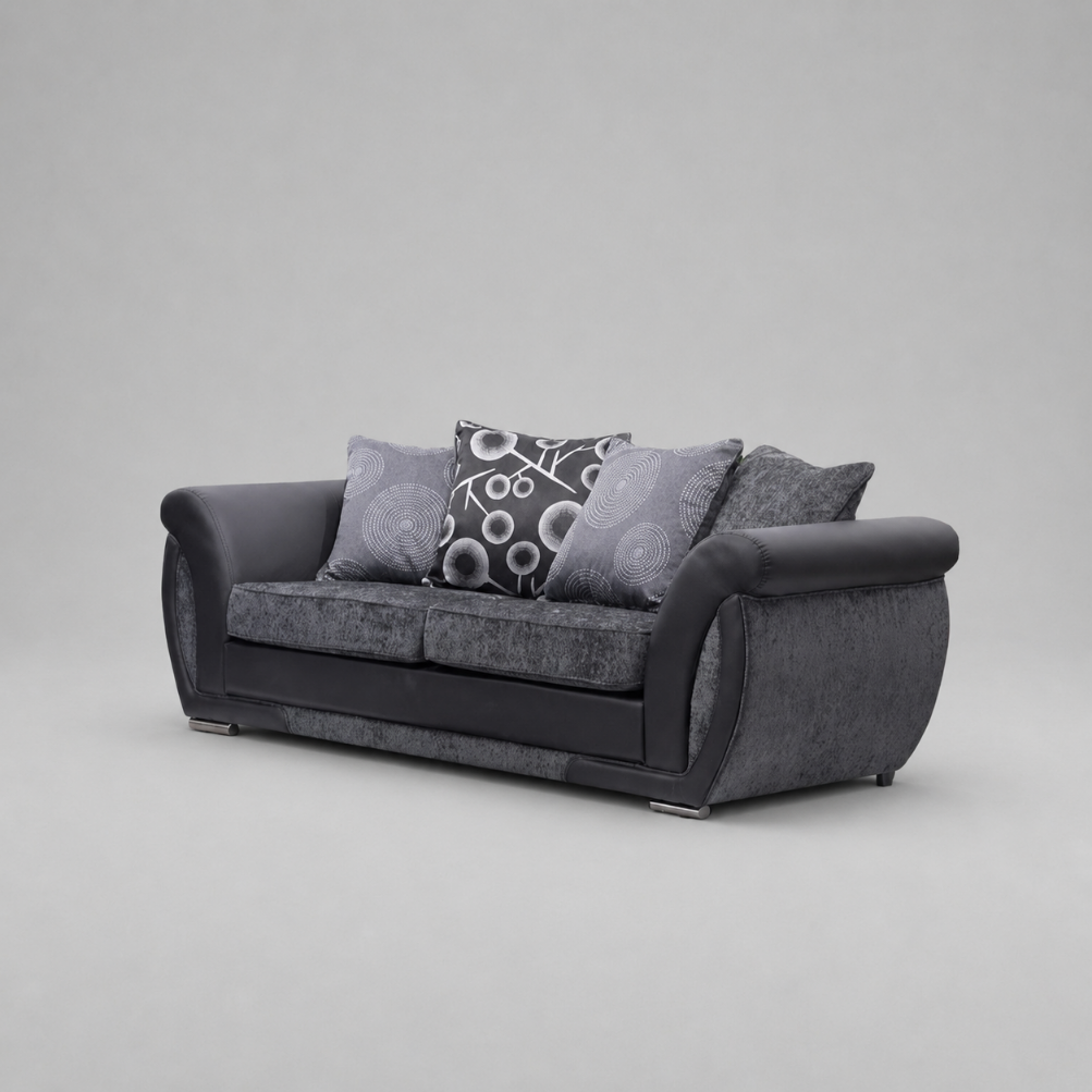 Shannon, 3 Seater, Black +  Grey