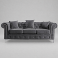 Roma Chesterfield, Dark Grey, 3 seater