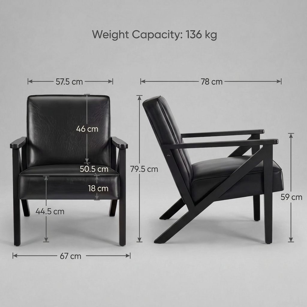 Faux leather accent chair