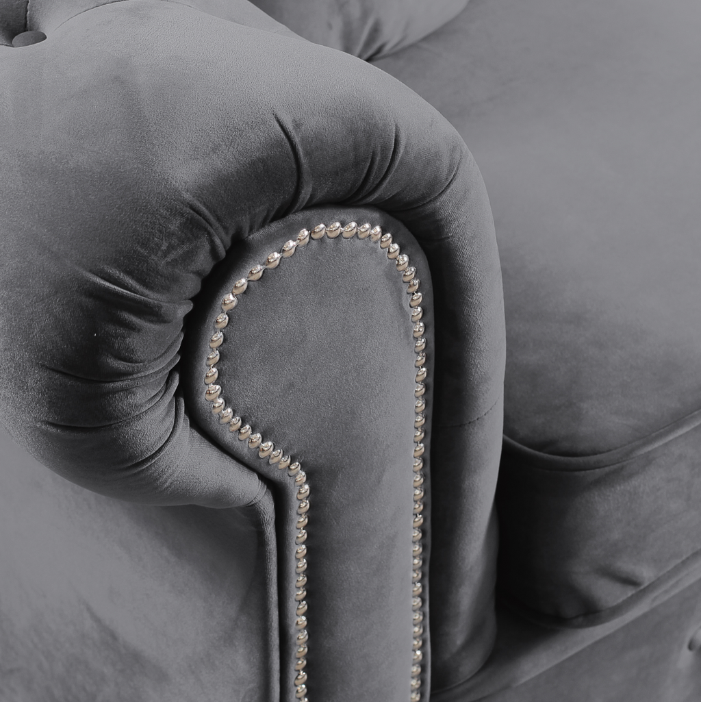 Roma Chesterfield, Grey, 2 seater
