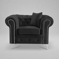 Roma Chesterfield, Black, 1 seater