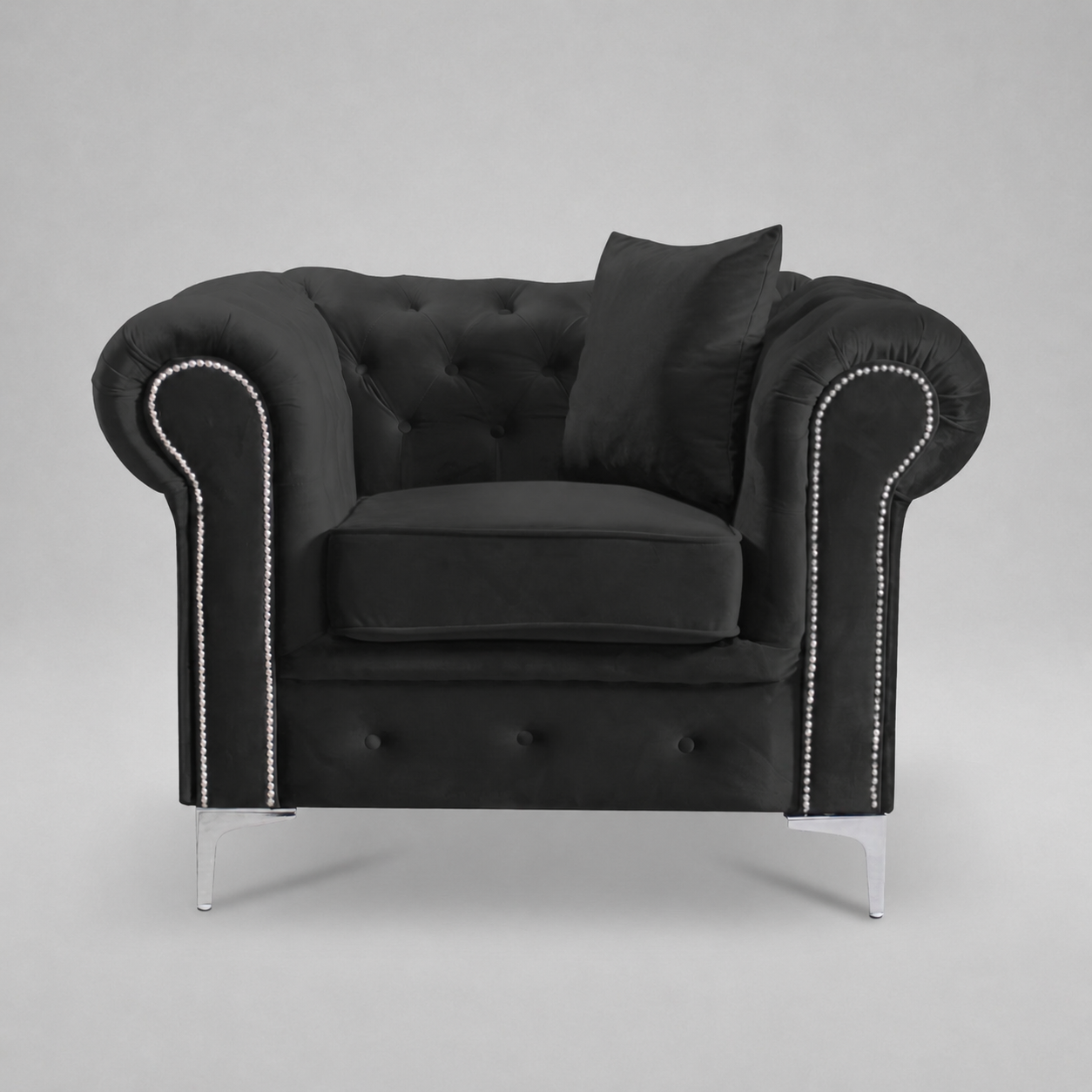 Roma Chesterfield, Black, 1 seater