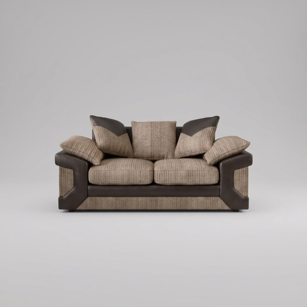 Dino, 2 Seater, Beige + Brown