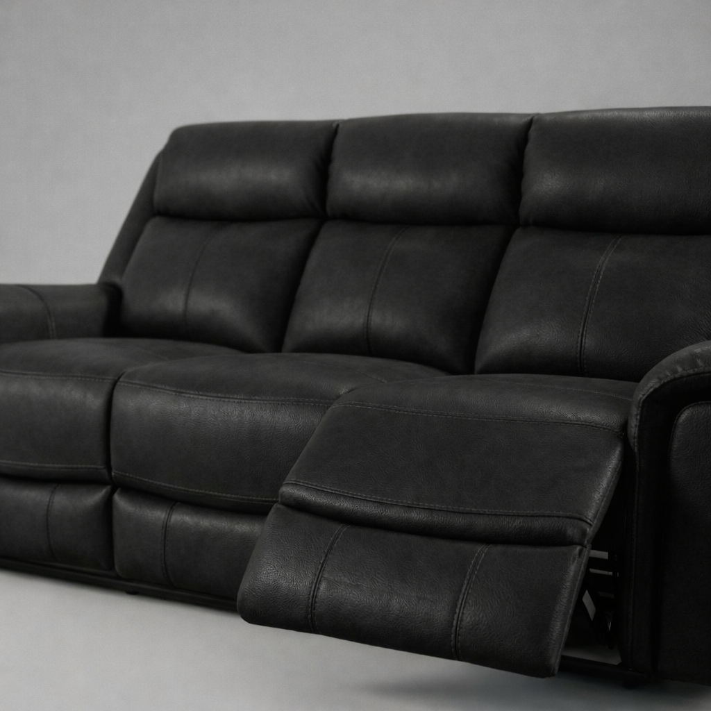 Torino, 3 Seater Sofa, Black