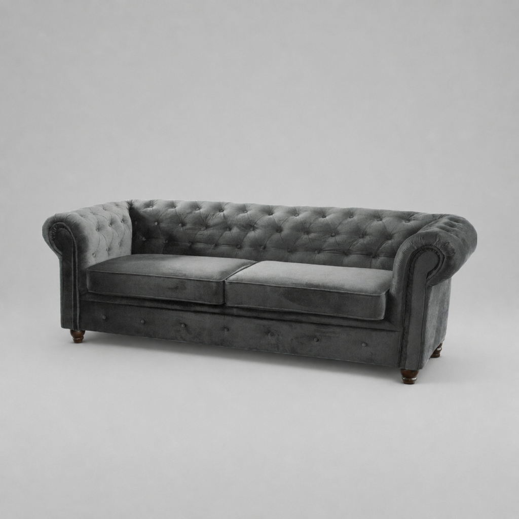 Infinity Plush Fabric, 3 Seater, Grey