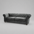 Infinity Plush Fabric, 3 Seater, Grey