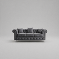 Roma Chesterfield, Grey, 3 seater